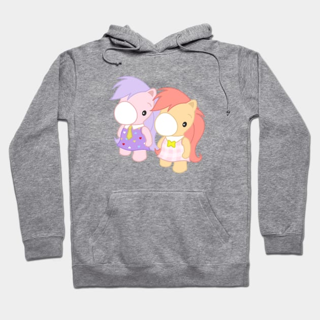 Japanese Little Pony Illustration Milky & Pinky Hoodie by RetroGeek